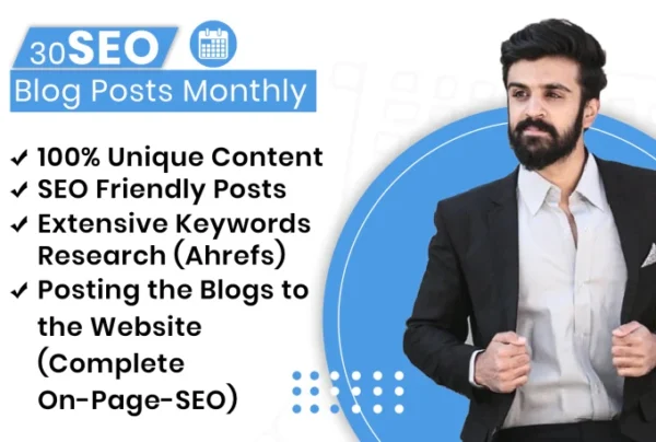 I will write 30 SEO blog posts monthly with images