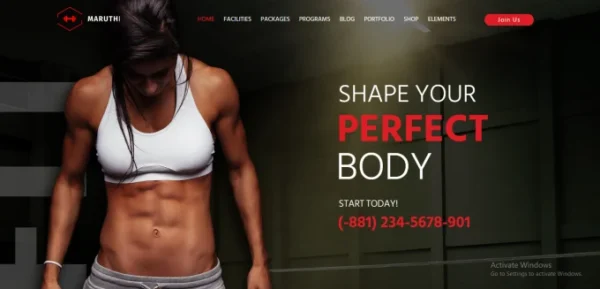 I will design attractive gym, fitness, sports, workout website