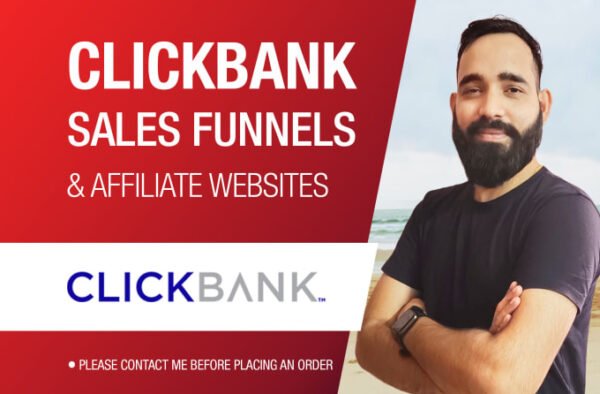 I will build clickbank affiliate marketing sales funnel or website