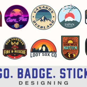 I will design clean badge, patch, round sticker, label,logo design