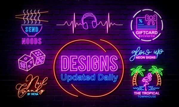 I will design 2 awesome neon light logo or neon sign