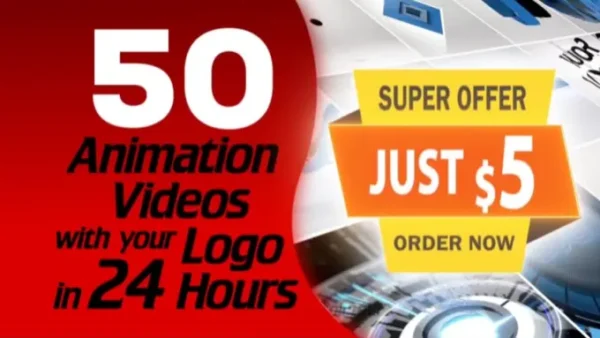 I will do 50 animation videos with your logo